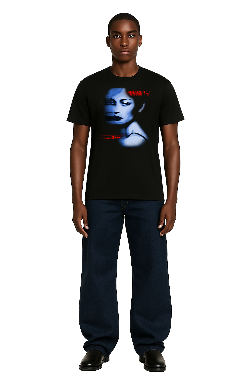 BLUE MODEL FACE TEE