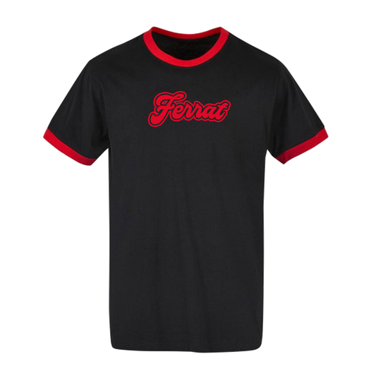 Ringer Tee Black & Red