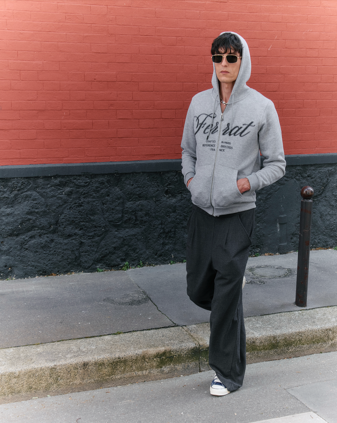 GREY ZIP HOODIE