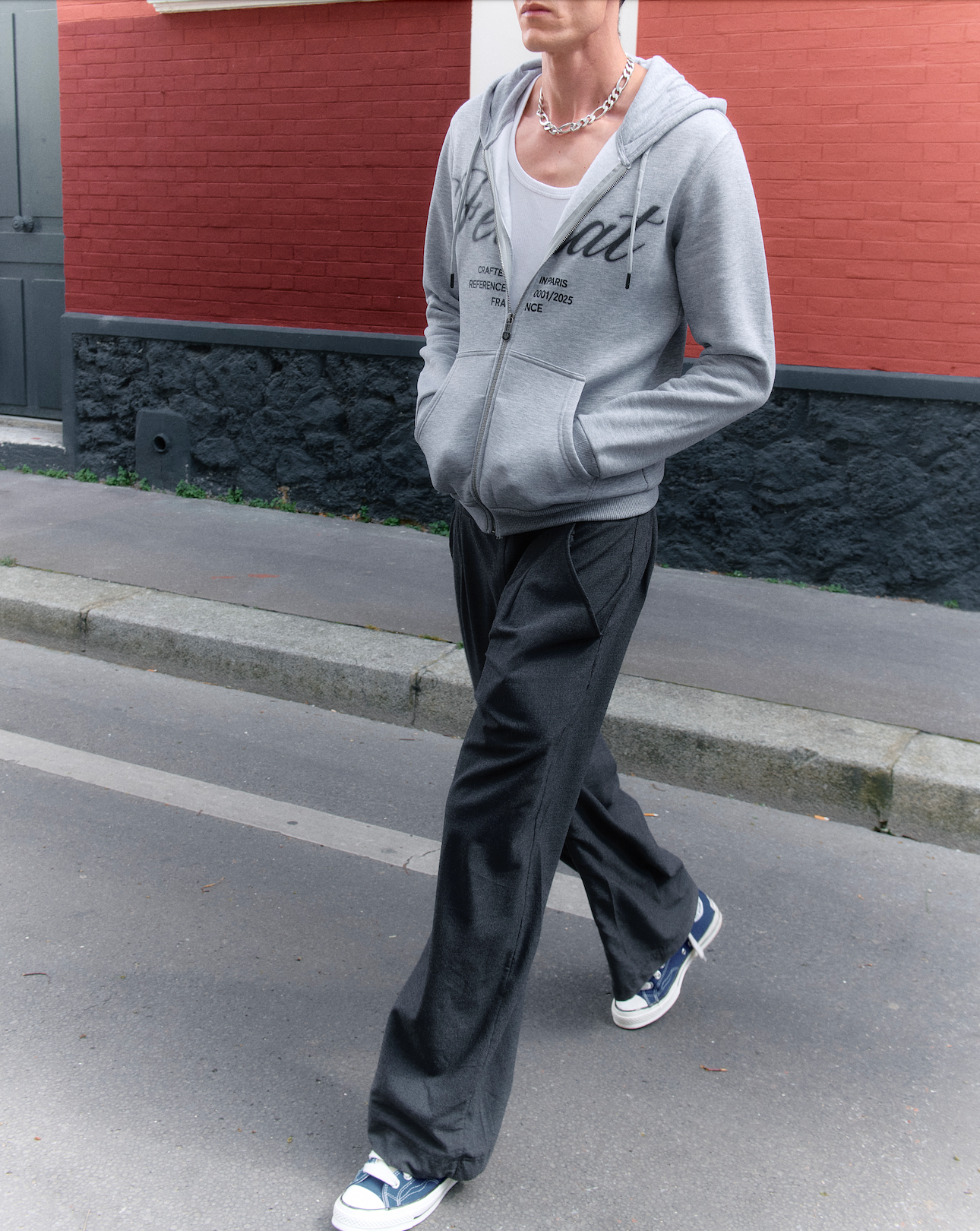 GREY ZIP HOODIE